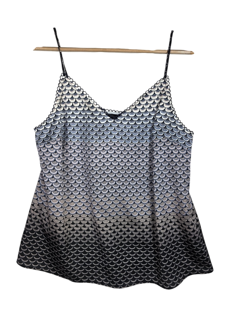 Ted Baker Black & blue satin Scallop-Print Spaghetti Strap Cami